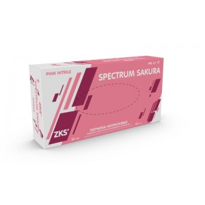 Перчатки ZKS™ нитриловые "Spectrum Sakura" розовые