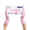Nitrile розовые смотровые перчатки