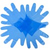 Перчатки из ТПЭ, голубые, глянцевые, Albens